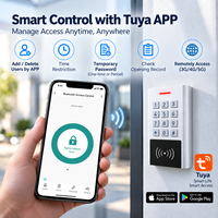 Tuya WiFi RFID Zugangskontroll-Tastatur IP66 Wasserdichter Metall-Smart-Türzugangscontroller mit APP-Karte PIN, EM HID Mi-fare Leser