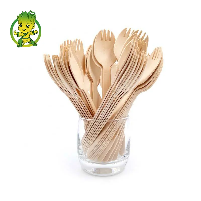 4 pollici in legno Mini forchette piccole Sporks monouso alla rinfusa forchette di antipasto posate torta forchetta per festa di compleanno di carnevale