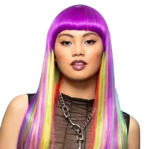 Peruca Diva Downtown Rainbow para mulheres, cabelo frontal com renda HD, peruca frontal de renda viva por atacado