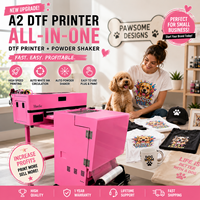 Imprimante numérique A2 DTF avec système d'encre CMYK et blanc pour l'impression de vêtements et l'entreprise de personnalisation de t-shirts pour animaux de compagnie