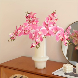 1 pièce de fleurs artificielles en latex au toucher réel, Phalaenopsis, tige d'orchidée artificielle de 23,6 pouces, bouquet pour mariage, fête, décoration de la maison <span class=keywords><strong>et</strong></span> du jardin - Product Image 3