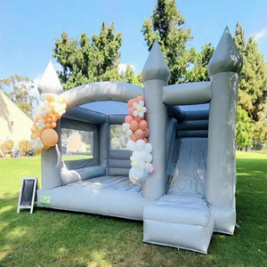 Outdoor party jumpers combo bouncer grey bounce <b>house</b> <b>inflatable</b> kids bouncy castle with slide - Product Image 1