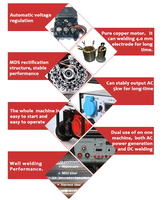 60-300A, 2200w luar ruangan portabel 2-in-1 bensin multifungsi mesin las generator ARC MMA batang las: 2.5-5.0mm