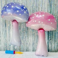 Ballons en aluminium en gros, 7 modèles : Champignons, Papillon, Lapin, Fée, Plantes forestières, pour décoration d'anniversaire et fournitures de fête sur le thème des contes de fées