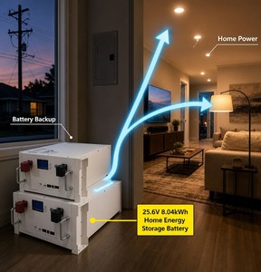 Batterie empilable montée sur rack 8,04 kWh 25,6 V 314 Ah IP21 avec communication CAN et BMS intelligent pour système de stockage d'énergie solaire domestique 25,6 V - Product Image 1