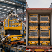Plateforme élévatrice à ciseaux autopropulsée entièrement électrique hydraulique pour travaux en hauteur, élévateur mobile pour la construction et l'entretien