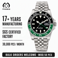 Montre de plongée GMT personnalisée avec logo, pour hommes, 200 m, automatique, mécanique, montre-bracelet, fournisseur OEM, vente en gros, Relojes, acier