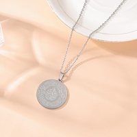 Pendentif Calligraphie Sura Al-Fatiha Allah Musulman Arabe Islamique en Acier Inoxydable, Colliers Bijoux de Mode, Vente en Gros Aïd