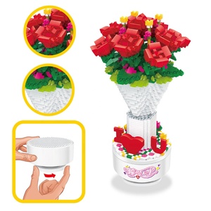 Bloques de Construcción de 2678 Piezas, Juguete de Flores de Rosa, Ladrillo de Microdiamantes, Kit de Construcción de Ramo de Flores, Caja de Música, Bloques de Juguete para Decoración del Hogar - Product Image 4