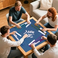 Support de tuiles de Mahjong moderne haut de gamme - Plateaux pliables en PS écologiques et durables pour 4 joueurs, idéal pour les événements de jeu social haut de gamme