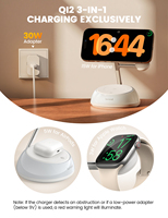 Station de charge sans fil certifiée Qi2 Lamicall T8L 4 en 1, chargeur magnétique rapide, support, veilleuse, station d'accueil pour smartphone, montre T7