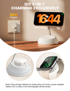 Bộ Sạc nhanh được chứng nhận qi2 cho thiết bị <span class=keywords><strong>iPhone</strong></span> và Apple lamicall T8L <span class=keywords><strong>4</strong></span> trong 1 trạm sạc không dây với ánh sáng ban đêm - Product Image 4