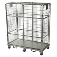 Carro de Paletización Metálico Plegable Manual con Ruedas, Capacidad 500KG, Contenedor Rodante