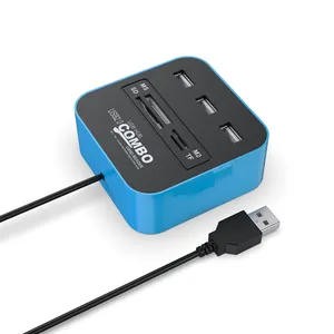 3 منفذ USB Hub 2.0 مع متعددة الوظائف قارئ بطاقات SD/تف/مك/M2/MS/MP عالية السرعة USB محاور