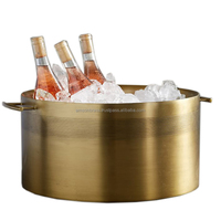 Refroidisseur à vin classique en laiton antique de haute qualité, écologique, avec poignée latérale, taille personnalisée pour seau à bière et bac à vin pour les fêtes