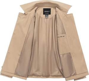Gabardina Corta para <span class=keywords><strong>Mujer</strong></span>, Clásica, con Doble Botonadura, Repelente al Agua - Product Image 3