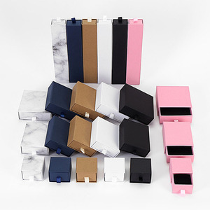 Cajas Personalizadas para Joyería, Anillos, Pulseras, Aretes y Collares, Caja de Regalo de Joyería de Papel Kraft Negro Grueso, Juego de Cajas de Embalaje - Product Image 6