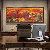 Die Große Mauer Landschafts-Bronzeschnitzerei Gemälde Geeignet für Chinesischen Stil Büro Wohnzimmer Sofa Hintergrund Wanddekoration