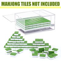 Boîte de rangement transparente en acrylique personnalisée pour tuiles et cartes de Mahjong américains, boîte de présentation pour accessoires de Mahjong