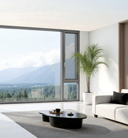 Fenêtre en aluminium à rupture de pont thermique avec verre trempé, cadre étroit, insonorisée, pour balcon, cuisine, villa, façade