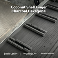Charbon à chicha hexagonal de qualité supérieure, briquettes de charbon de noix de coco naturel, sans fumée, faible teneur en cendres, pour narguilé