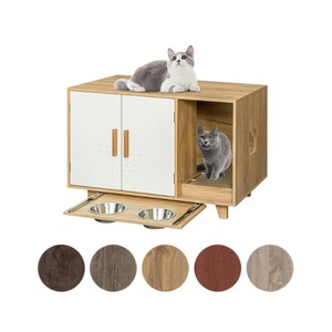 Cross-border concealed cat litter box, cat bed with cat bowl and <b>scratching</b> <b>post</b>, indoor storage for living room, bedroom, and - Product Image 5