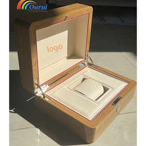Luxury Wooden Single <b>Watch</b> Box Custom Logo Wood Grain <b>Watch</b> Storage <b>Case</b> Soft Leather Lining Wristwatch Gift Packaging Box - Product Image 4