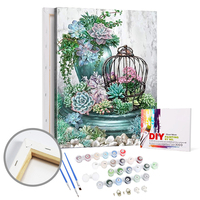 Peinture acrylique par numéros de fleurs, art DIY, cadre écologique, décoration murale, toile de lin sur mesure pour adultes, salon