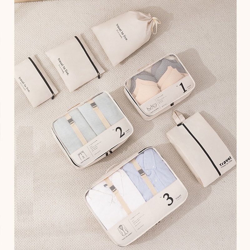 7pcs Travel Packing Cubes Set Waterproof Lightweight Luggage Organizer Bags Best Seller Travel Storage Cubes With Custom Logo