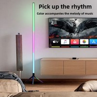 Lámpara de Pie Ambiental Multicolor Minimalista con Activación por Sonido y Luz, Carga USB, de Alta Gama para Audio, Venta Directa de Fábrica
