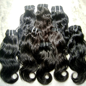 Hot! Hot! New Hotselling 100% Natural Remy Indian Hair Weave Extensions <b>Machine</b> Double Weft All Colors Suitable Wholesale - Product Image 1