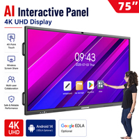 KINGONE - Pizarra Digital Interactiva Táctil 4K Android de 65, 75, 86, 100 y 110 Pulgadas, Pizarra Inteligente Blanca para el Aula
