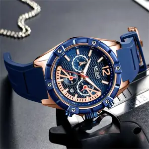 Originele Megir 2083 Horloge 3ATM Waterdichte Grote Gezicht Horloges Voor Mannen Luxe Quartz Sport Mannen Horloge