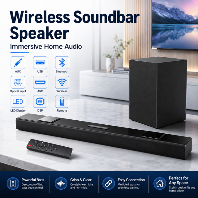 Innovative 3.1.2CH Blue Tooth TV Speakers With Optical High Quality Sound for Home Theatre and Multimedia Applications
