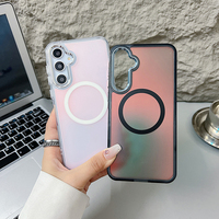 Coque de téléphone couleur dégradée mate effet laser pour Galaxy A57 A18 A27 A56 A55 A54, étui magnétique coloré pour Samsung S26 Ultra S25