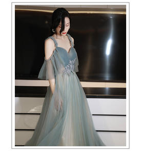 2022新しいショー薄い姉妹合唱パフォーマンスウエディングドレス結婚式の花嫁介添人ドレス - Product Image 4