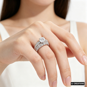 Anillo de Halo de Diamante Cultivado en Laboratorio de 1 Quilate, Oro Sólido de 10K/14K/18K, Corte Brillante, Calidad VVS-VS, Certificado IGI, Romántico, para Boda o Fiesta - Product Image 4