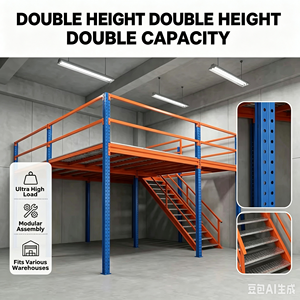 Système de plancher en mezzanine modulaire robuste pour plateforme de stockage en entrepôt - Product Image 2