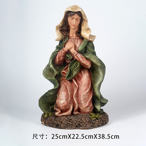 Estatua de Resina Pintada a Mano de 12 Pulgadas, Ecológica y Personalizada, de la Sagrada Familia, Natividad, Ángel <span class=keywords><strong>Gabriel</strong></span>, Arte Religioso Navideño para el Hogar - Product Image 6