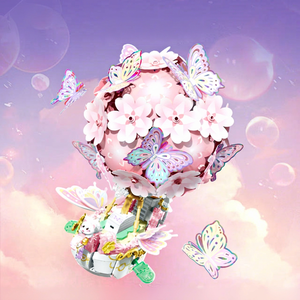 611050 Blossom Castle <b>Music</b> <b>Box</b> Lights ABS Plastic EN71 Certified DIY Assembly Building Block Toy Decorative Model Girls' Gift - Product Image 1