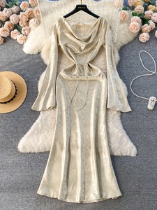 Z-1516 ขายส่ง ชุดเดรสผู้หญิงทรงหางปลา สไตล์ฝรั่งเศสย้อนยุคแบบราชสำนัก ทรงเข้ารูป ความยาวปานกลาง คอลเลคชั่นฤดูร้อนปี 2026 - Product Image 2