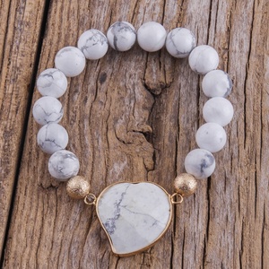 10MM Lover Valentine Holiday Gift Natural Stone Imperial <strong>Bracelet</strong> Gemstone Elastic Stretch Heart <strong>Beads</strong> <strong>Bracelet</strong> - Product Image 3