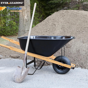 5CU.Ft. <span class=keywords><strong>Brouette</strong></span> robuste à cadre métallique avec plateau <span class=keywords><strong>en</strong></span> plastique - Pneu pneumatique 14"x3.50-8 - Poignée <span class=keywords><strong>en</strong></span> <span class=keywords><strong>bois</strong></span> pour la construction et le jardinage - Product Image 1