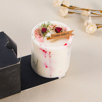 Lilin Pilar Bunga Kering Aromaterapi Mewah Romantis Berbahan Lilin Kedelai Suhu Rendah dengan Kelopak Bunga Kering, Hadiah Wisuda Ulang Tahun