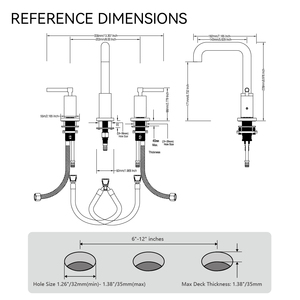 Samliyu phổ biến rộng rãi Hợp kim kẽm 3 lỗ 2 xử lý gốm van lõi sàn gắn phòng tắm phòng tập thể dục hội trường bồn rửa vòi nước - Product Image 4