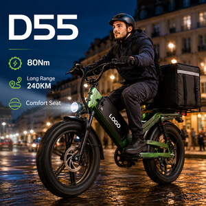 จักรยานไฟฟ้าบรรทุกสินค้า D55 48V 750W ยางอ้วนขนาด 20 นิ้ว พับได้ ระยะทางวิ่ง 240 กม. พร้อมไฟเลี้ยวหน้า-หลัง - Product Image 1