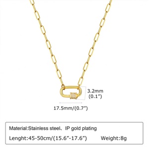 Collier classique brillant sans ternissement, zircon, chaînes fines, acier inoxydable, collier pour femmes - Product Image 3