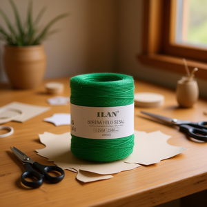 Bobine de ficelle de sisal Ilan 2 mm vert herbe 250 g pour travaux manuels - Product Image 3