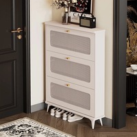 Porte-chaussures en bois au design moderne pour l'entrée Armoire de rangement pour chaussures Armoire de rangement pour chaussures autoportante pour l'entrée