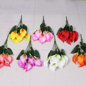Grand bouquet de fleurs artificielles en soie EV Touch Calla Lily, plante en pot, décoration pour jardin, aménagement paysager, mariage, extérieur, maison - Product Image 2